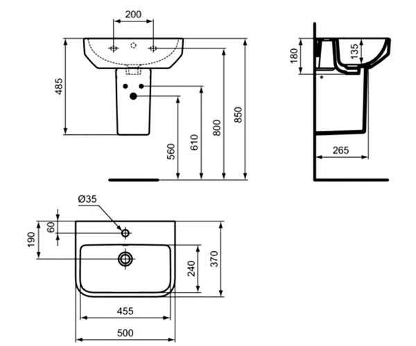 раковина IDEAL STANDARD I.LIFE 50